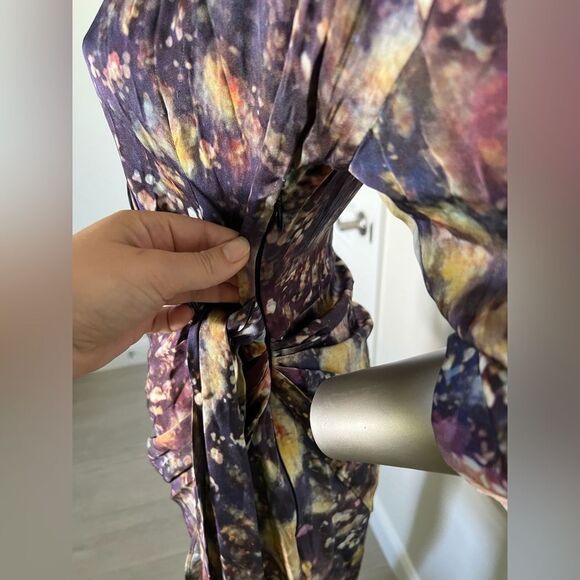 CATHERINE MALANDRINO size 4 P silk floral flowy dress in excellent condition - Picture 11 of 13